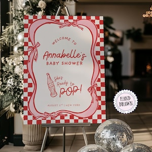 Retro Soda Pop Babyparty Willkommensschild: 50er Jahre Stil Vorlage (Digitaler Download) POP1