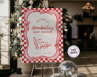 Retro Soda Pop Baby Shower Welcome Sign: 50s Style Template (Digital Download) POP1