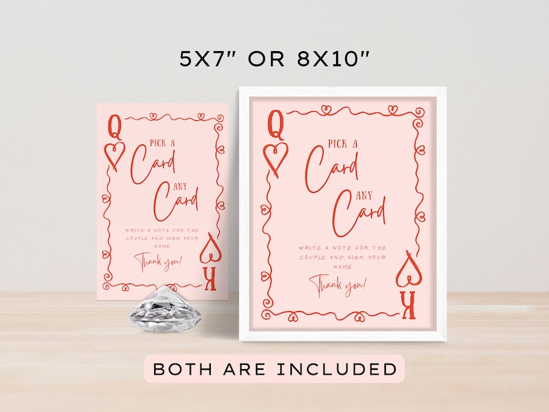 Playing Cards Wedding Guest Book Sign | Personalized Editable Custom ...