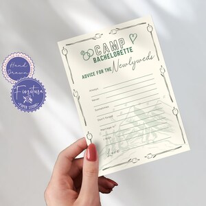 Camp Bachelorette-advies voor het pasgetrouwde stel Spelsjabloon, bewerkbaar canvas handgetekende groene kippen Last Trail Before Veil, berghut, CAMP2