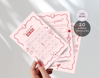 Reckless in Texas Games-sjabloonbundelpakket, Last Rodeo Western Cowgirl Bachelorette Games-set, Nash Bash, handgetekende feestprintables COW2