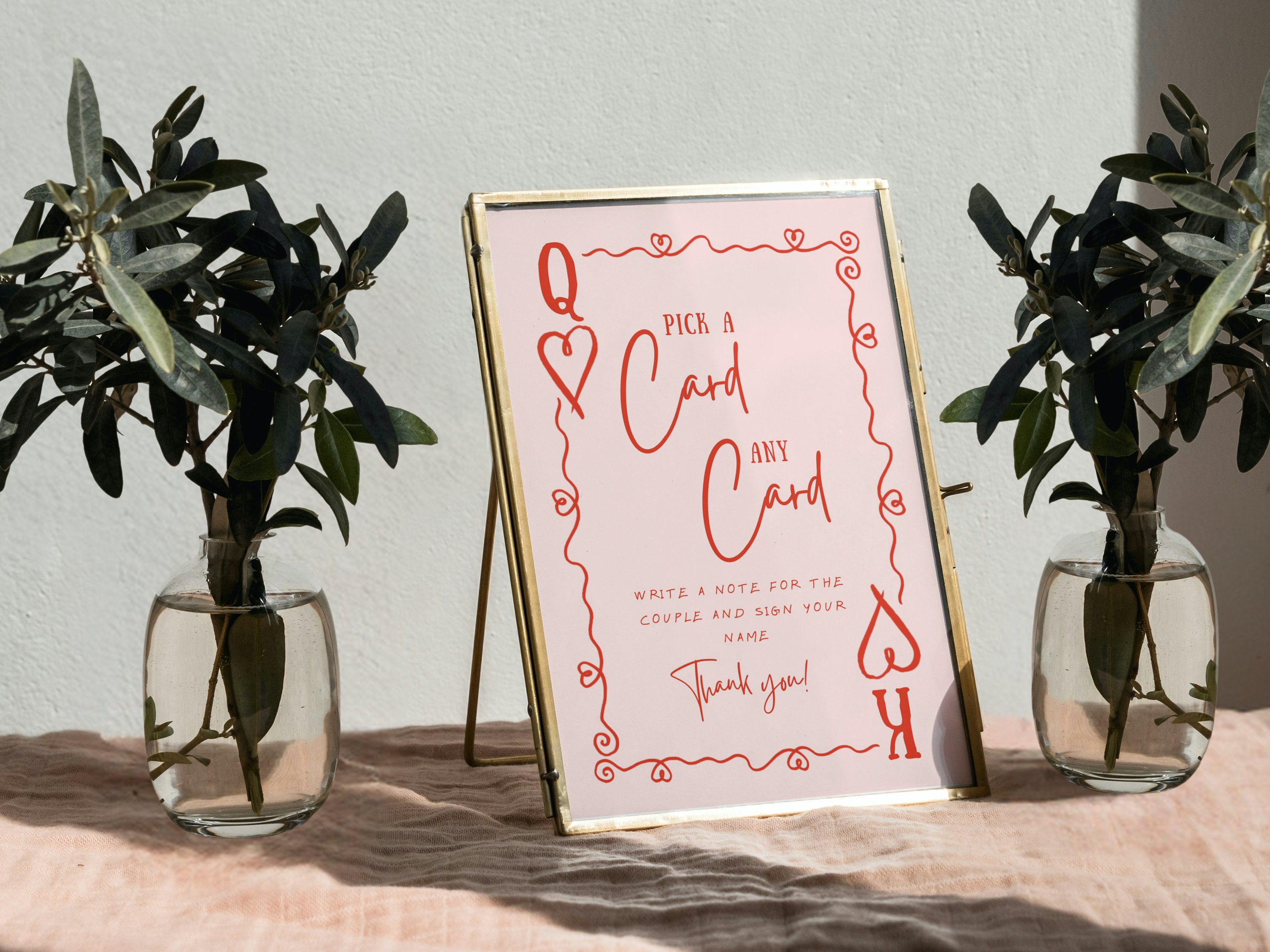 Playing Cards Wedding Guest Book Sign | Personalized Editable Custom ...