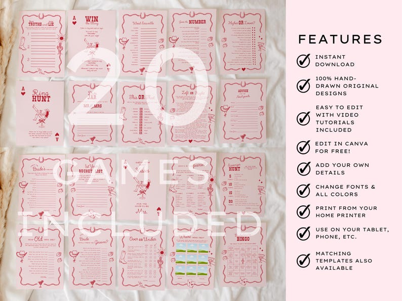 Reckless in Texas Games Template Bundle Pack, Last Rodeo Western ...