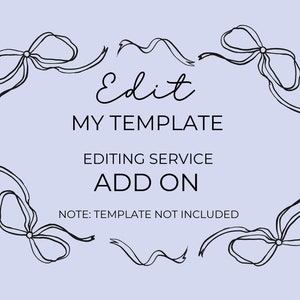 Editar mi plantilla imprimible Servicio de edición / Personalización para una sola invitación / RSVP / tarjeta / cartel / Personalización para una novia ocupada