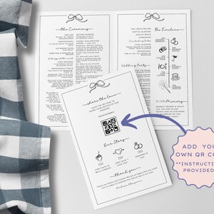 Catholic Wedding Nuptial Mass Folded Program With Timeline | Black ...