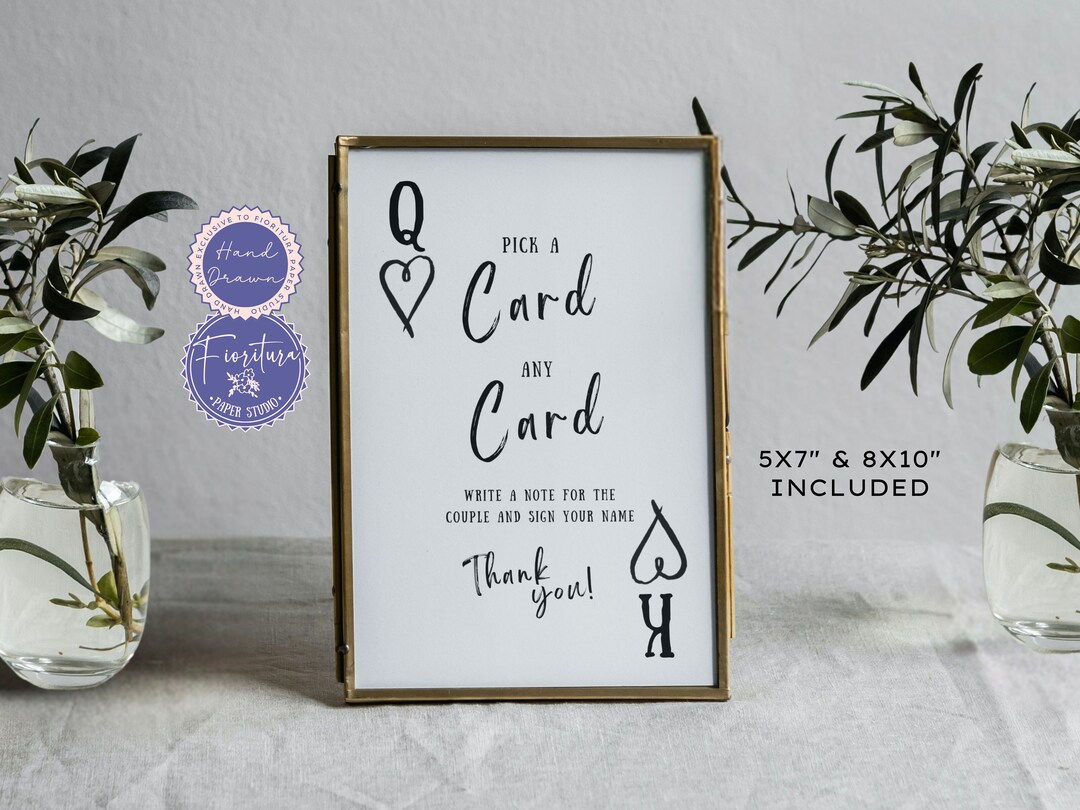 Playing Cards Wedding Guest Book Sign, Personalized Editable Custom ...