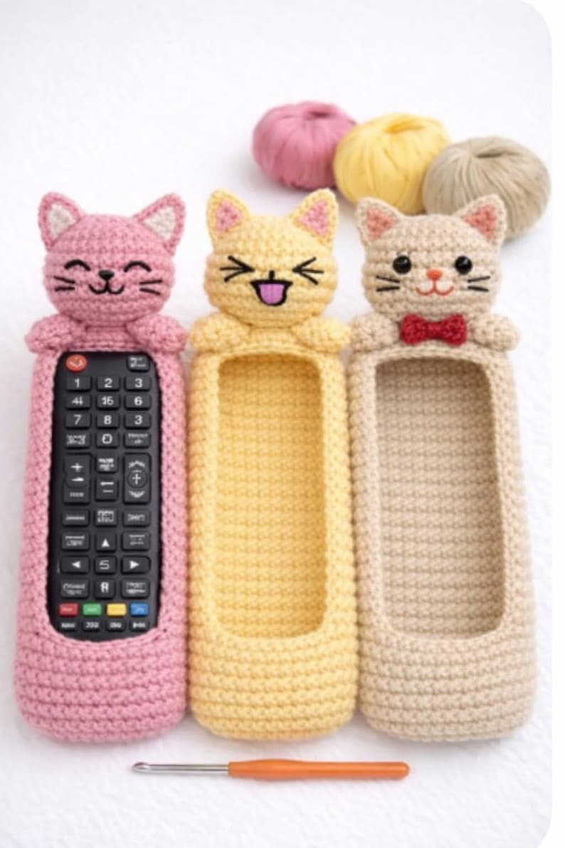 Cat Remote Holder Crochet Pattern PDF | Crochet Remote Cover | TV ...