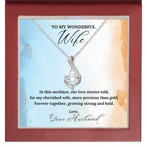 Husband to Wife Gift - Ribbon Necklace, Gift for my Wife, Necklace for my Wife