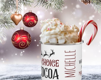 Personalized Hot Cocoa Mug, Custom Vintage Christmas Mug, Personalized Christmas Mug for Kids, Farmhouse Christmas Mug, Hot Chocolate Mug