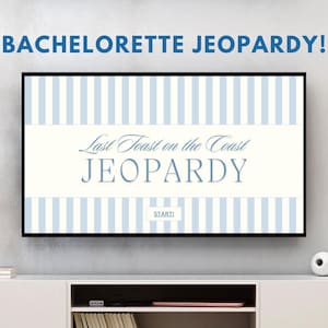 Last Toast on the Coast Bachelorette Party Jeopardy Game I Canva Powerpoint, Coastal Bridal Party, Coastal Cowgirl, Bachelorette Trivia