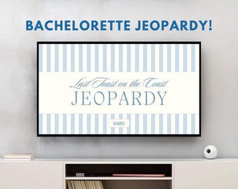 Last Toast on the Coast Bachelorette Party Jeopardy Game I Canva Powerpoint, Coastal Bridal Party, Coastal Cowgirl, Bachelorette Trivia