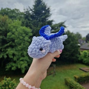 Adorable Crochet Baby Flying Dragon, Handmade Amigurumi Plush