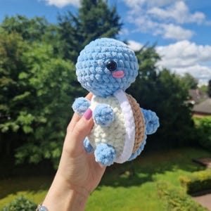 Adorable Crochet Blue Turtle, Handmade Amigurumi Plush