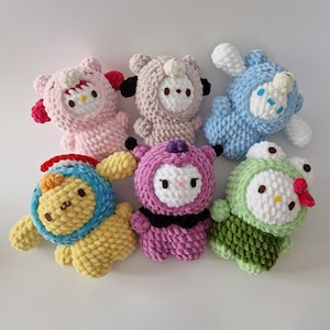 Adorable Crochet Onesie Puppy & Bunny, Handmade Amigurumi Plush