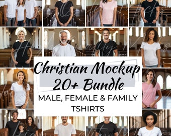 Christian T-shirt Mockups Bundle, Christian Mockup, Christian Tshirt Mockup, Religious Shirt Mockup, Family Mockup, Religious Shirts Mockup