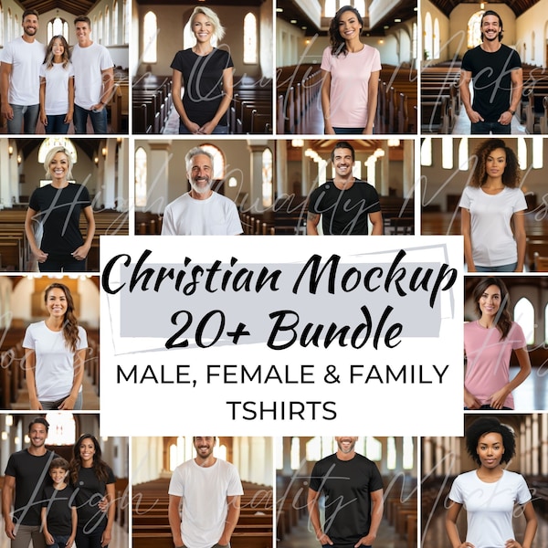 Christian T-shirt Mockups Bundle, Christian Mockup, Christian Tshirt Mockup, Religious Shirt Mockup, Family Mockup, Religious Shirts Mockup