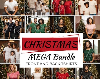Christmas Mockup Shirt Bundle, Family Matching, Couples Matching Shirt Mockups, Family T-shirt Mockup, Christmas Sweatshirt Mockup Bundle