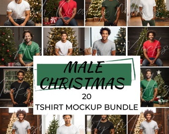 Christmas Mens shirt Mockup, Mockup Bundle, Christmas Shirt Mockup, Male Tshirt Christmas Mockup, Men Shirt Mockup Bundle, Christmas Mens