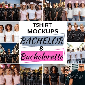Bachelorette and Bachelor Mockup Bundle, Group shirt Mockup, Group T shirt Mockup Bundle, Bridesmaids Shirt, Bachelor Party Shirt Vegas
