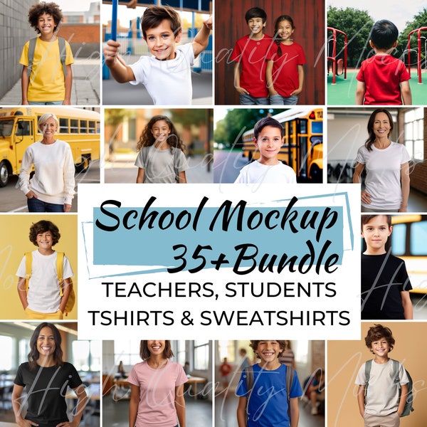 Teacher Student Mockup Bundle, Mockups Classroom, Clothing Mockup Pack, Mockup Bundle, Mockups Sweatshirt, School, Teacher T-Shirt Mockup