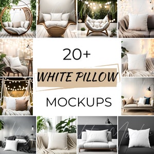 Paquet de maquette d'oreiller, maquette d'oreiller blanc, oreiller de jet, paquet de maquette de taie d'oreiller, paquet de modèle de taie d'oreiller, maquettes, oreiller carré