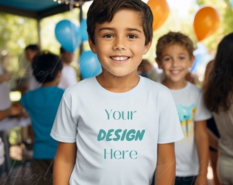Boy Birthday Mockup, BC3001Y Mockup, Bella Canvas 3001Y, Birthday Shirt Mockup, Summer Mockup, Kid Birthday Mockup, Youth Mockup, Youth BC