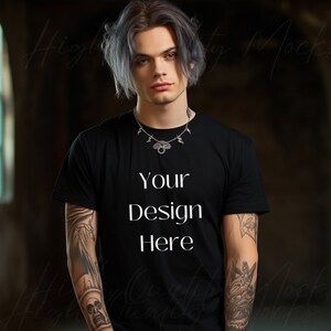 Gildan 5000 Gothic Shirt Mockup, Gothic Mockup, Gothic Clothing Mockup, Witchy, Punk, Alternative, Black Tshirt Mockup, Scary Mockup, Dark