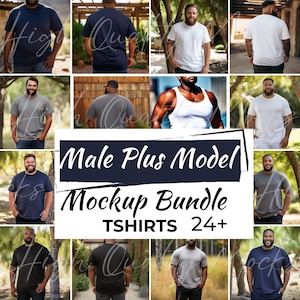 Male Plus Size Model Mockup Bundle, Plus Size Tshirt Mockup, Plus Sized Mockups, Big Tall Men Mockup, Male Plus Size Mockup Pack