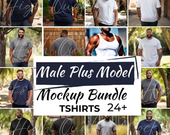 Male Plus Size Model Mockup Bundle, Plus Size Tshirt Mockup, Plus Sized Mockups, Big Tall Men Mockup, Male Plus Size Mockup Pack
