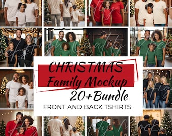 Christmas Family Mockup Shirt, Mockup Bundle, Mommy and Me Christmas Shirt Mockup, Family T-shirt Mockup, Christmas Group Shirt Mockup