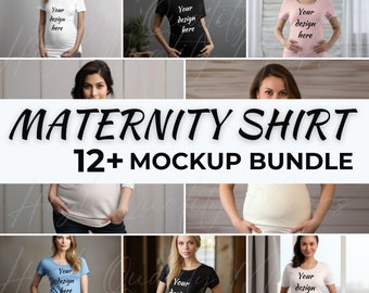 Maternity Shirt Mockup, Pregnancy Shirt Mockup, Maternity Tshirt Mockups, Mockup Bundle