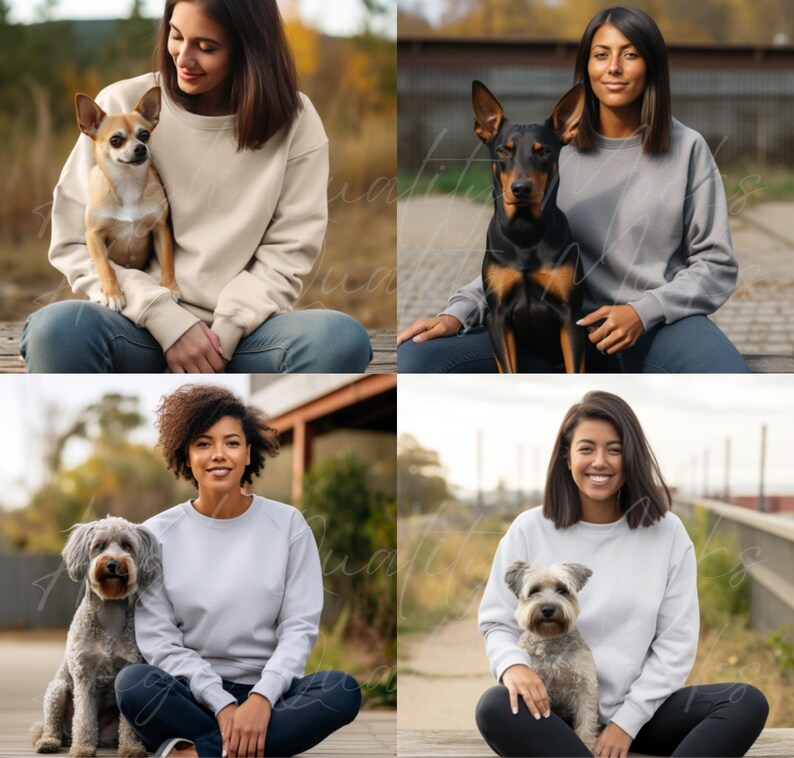Dog T Shirt Mockup Bundle, Clothing Mockup Pack, Mockup Bundle, Mockups Sweatshirt, Mockup with a Dog, Dog Mom Shirt Mockup, Pet Shirt Mock image 4