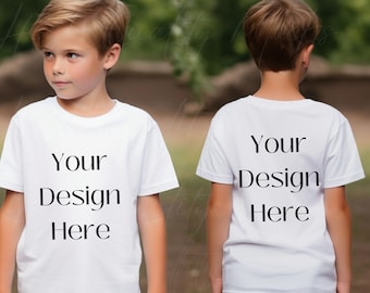 Mockup Tshirt 2 Side, Mockup T Shirt 2 Sides, Boy Shirt Mockup Kids Bella Canvas Mockup, Kids Mockup BC, Kids Mockup Bella Canvas, Kid Shirt