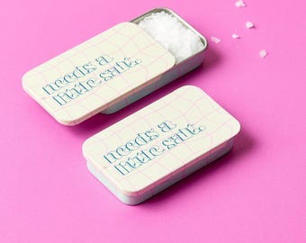 Beige/Light Blue Pocket Salt - Flakey Salt Mini Travel Tin (2-Pack) Enhance Every Flavor On-The-Go