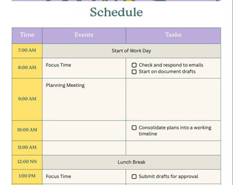 Daily Planner One Pager