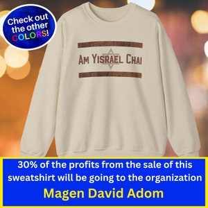 Am Yisrael Chai Sweatshirt , Stand With Israel, IDF Shirt, Israel Sweatshirt, Distressed Graphic, Jewish Gift, Gift For Him, Gift For Her,