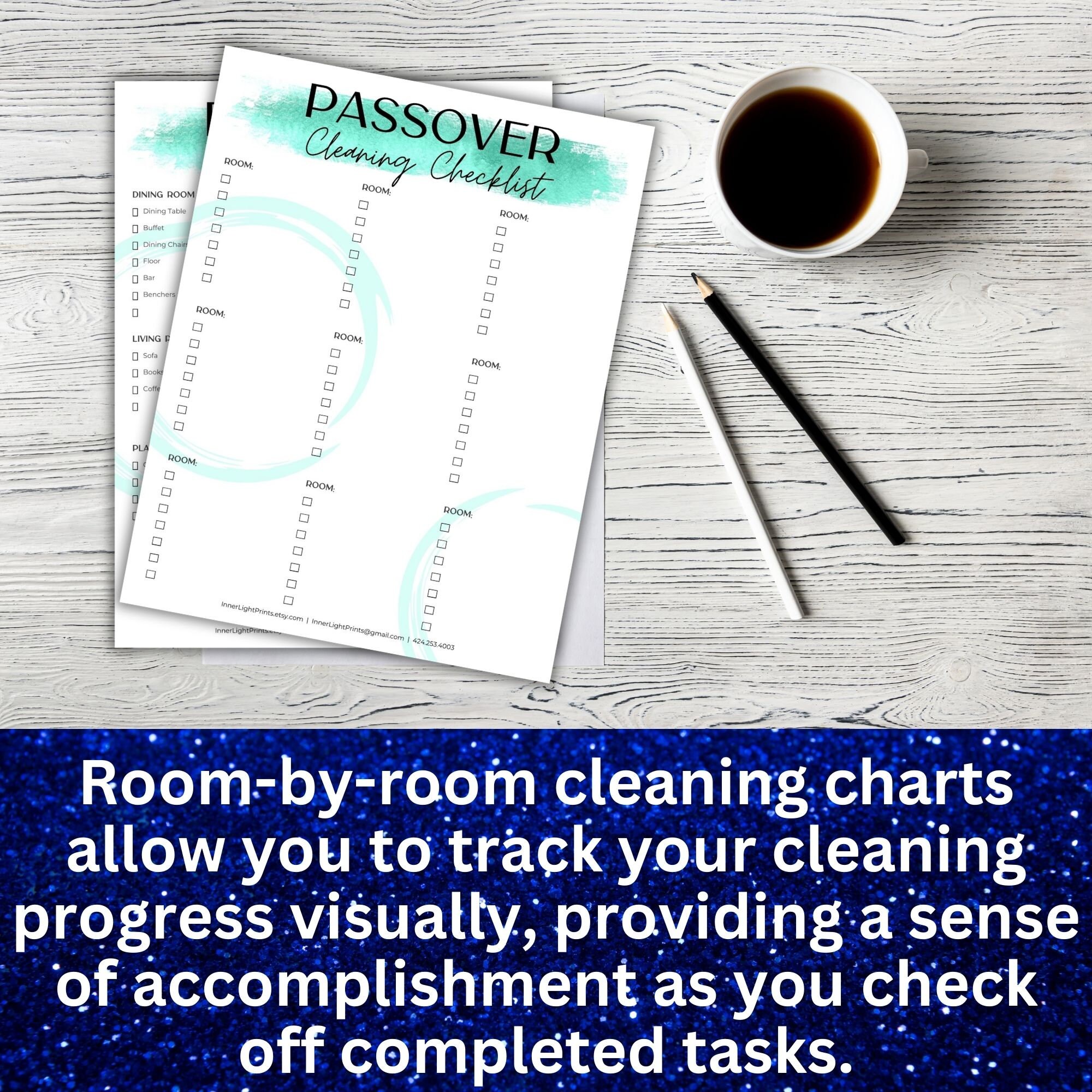 Passover Cleaning Checklist Charts 2024 Instant Download Digital