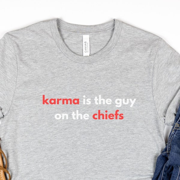 Karma Tee, Chief's Era Tee, The Guy on the Chiefs, Taylor and Travis, 87,  20-Something Women's Gift, Pop Culture, Taylor Fan Merch