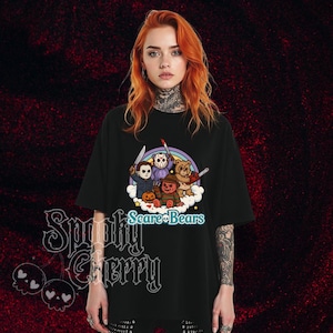 Scare Bears, Scary Cute Bears Horror Slasher Unisex Vintage Style Graphic Tee