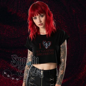 Twilight Alice, I Heart My Vampire Girlfriend, Goth Grunge Women&#39;s Baby Tee