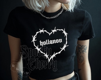 Heated Rivalry, "Hollanov" Y2K Goth Grunge, Women's Baby Tee, Plus Sizes Available