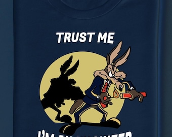 Funny Coyote Engineer Shirt – Trust Me I'm an Engineer Tee | Cartoon Parody T-Shirt | Geek Engineering Gift