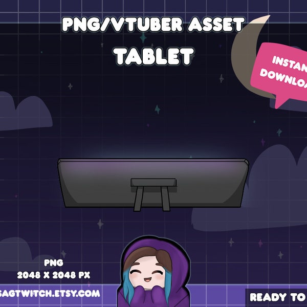 Tablet PNG | PNGtuber Stream Assets | Streaming Graphics | Cute Assets | Vedeotube | Discord