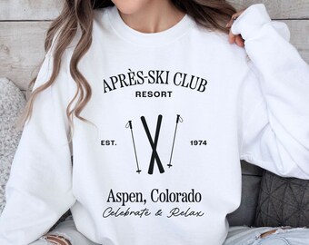 Ski Sweatshirt, Après-Ski Sweatshirt, Ski Long Sleeve, Winter Sports Sweatshirt, Gifts for Skier, Ski Bum, Ski Apparel, Ski Bachelorette S01