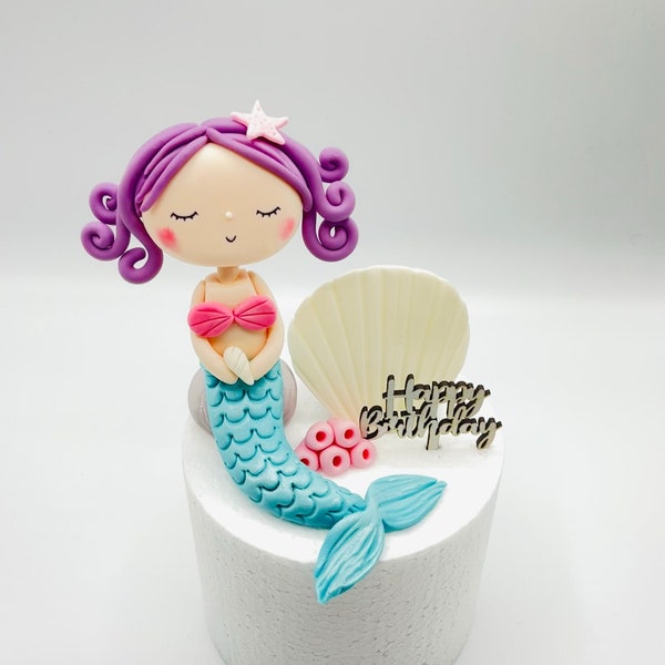 Mermaid cake topper / decoration, for birthday / celebration cakes, or a gift