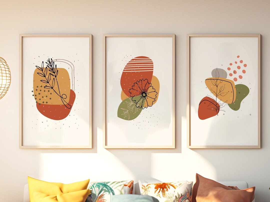 Boho Abstract Wall Art, Printable Digital Wall Art, Modern, Boho Wall ...