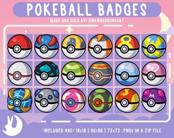 ポケボール Twitch サブバッジ / ビットバッジ / ファンダム / かわいい / ストリーマー / ゲーム