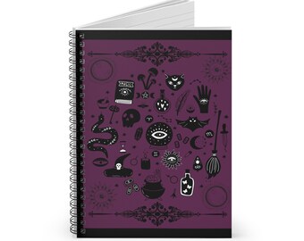 Halloween Book of Shadows Gothic Witch Notebook Ruled Line