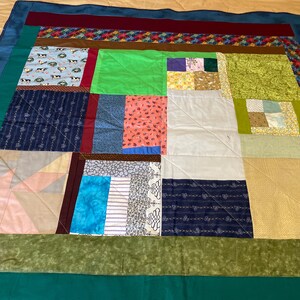 Courtepointe faite main | Patchwork vintage | Motif patchwork assorti | 100 % coton