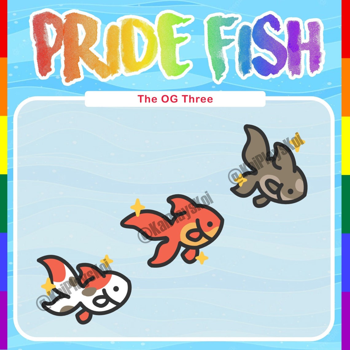 The Original Three | Pride Fish Emotes for Twitch, Discord, Youtube - Etsy